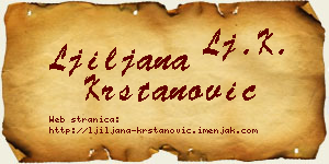 Ljiljana Krstanović vizit kartica